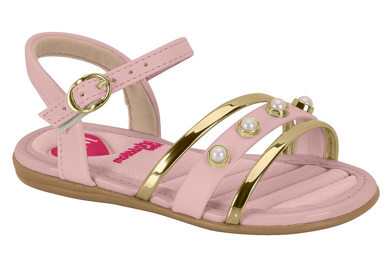Sandália Infantil Molekinha Rosa/Dourado - 2112.682