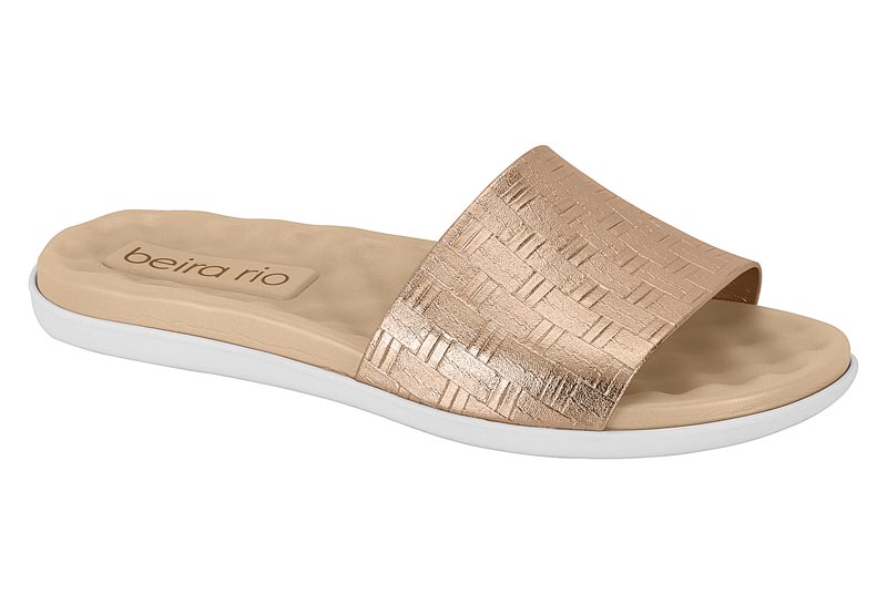 Slide Feminina Beira Rio Ouro Rosado - 8360.303