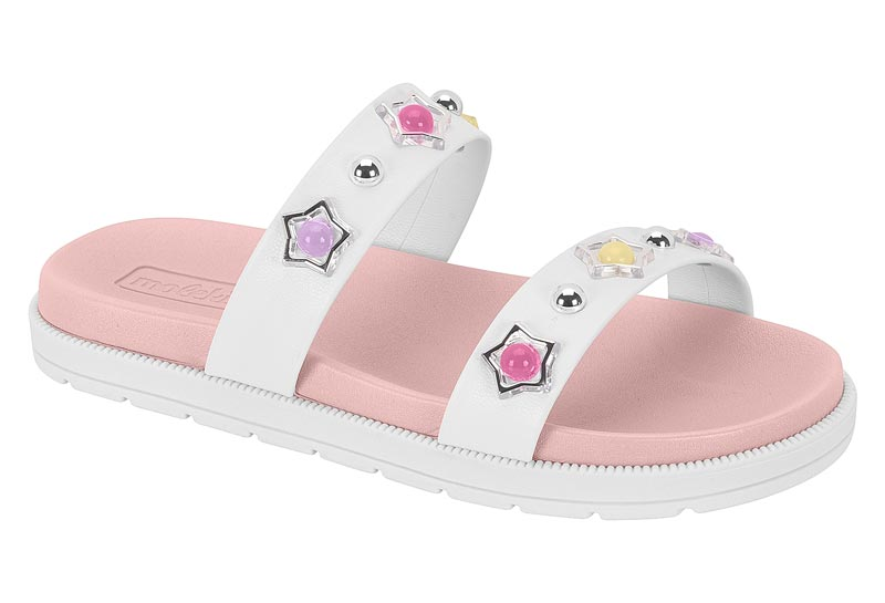 Sandália Feminina Molekinha Rosa / Branco  - 2352.112