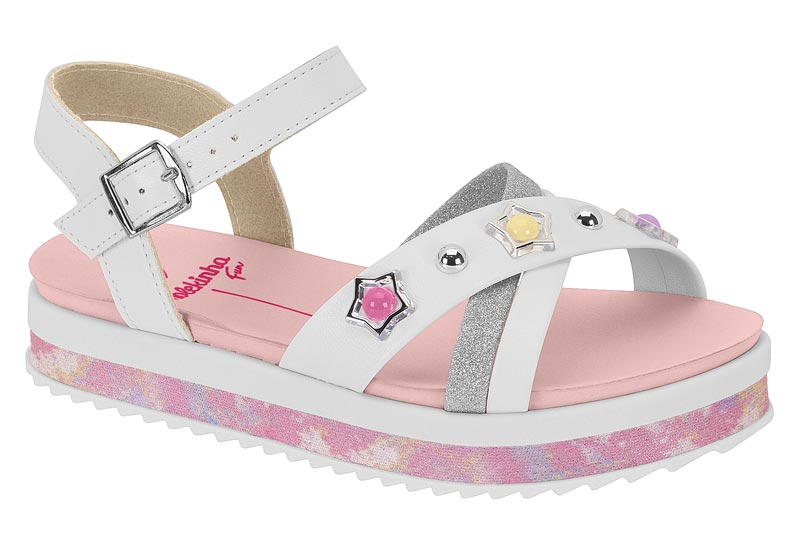 Sandália Feminina Infantil Molekinha Branco / Rosa - 2305.1563
