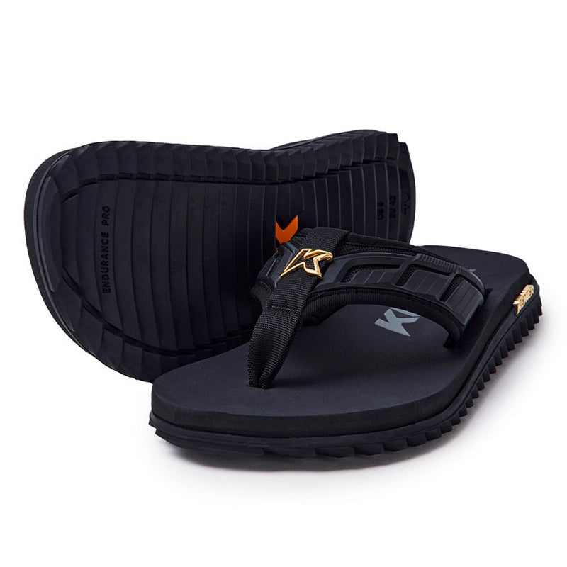Chinelo kenner kivah full preto/dourado